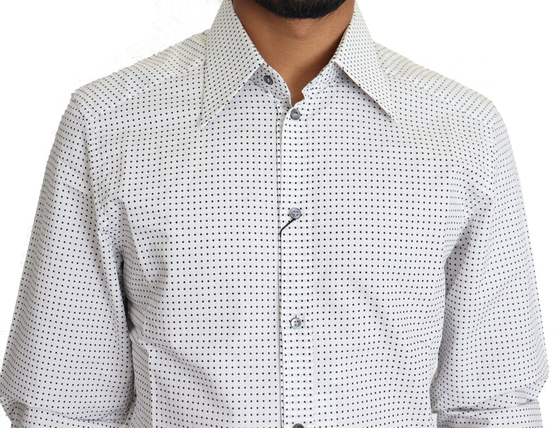 Camisa social de poá preta e branca Dolce & Gabbana