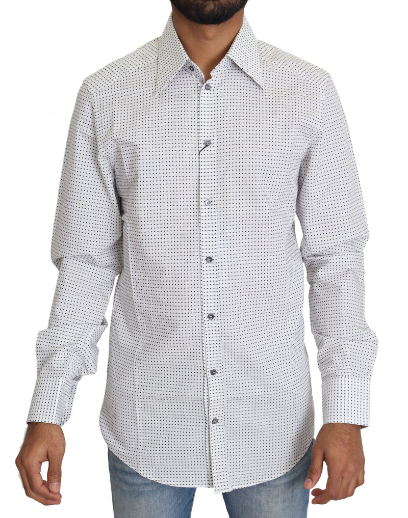 Camisa social de poá preta e branca Dolce & Gabbana