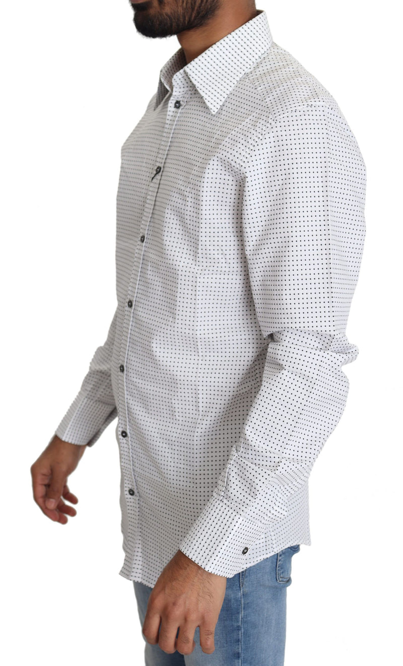 Camisa social de poá preta e branca Dolce & Gabbana