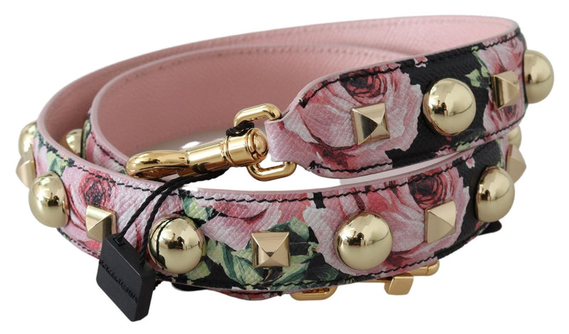 Bandoulière pour sac à fleurs roses et clous dorés Dolce & Gabbana