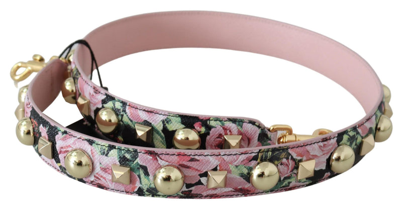 Bandoulière pour sac à fleurs roses et clous dorés Dolce & Gabbana