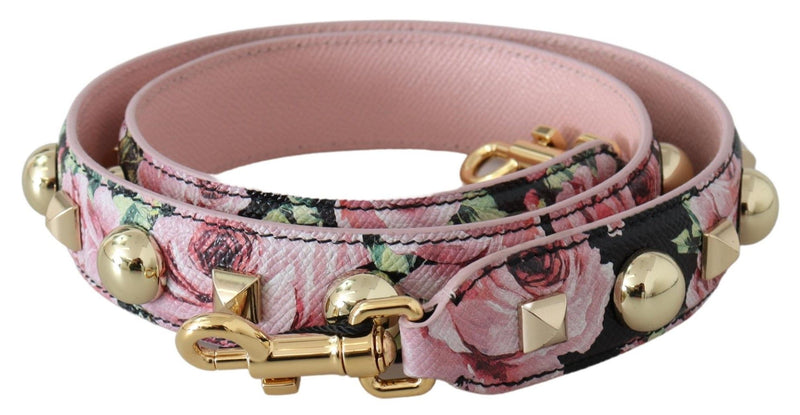 Bandoulière pour sac à fleurs roses et clous dorés Dolce & Gabbana
