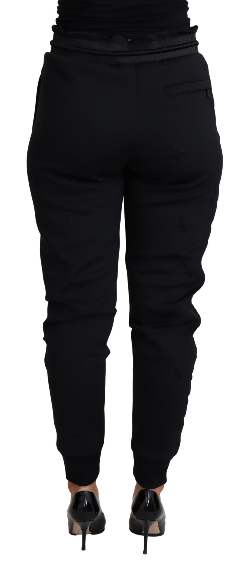 Calça jogger preta de neoprene de poliéster Dolce & Gabbana