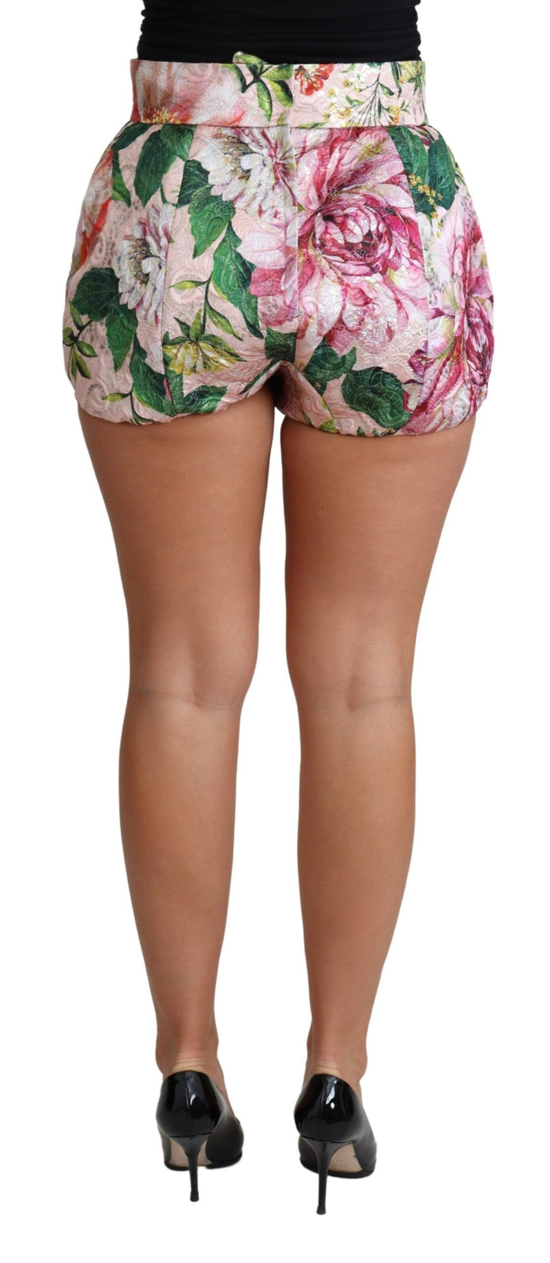 Shorts curtos de algodão rosa Dolce & Gabbana com estampa floral