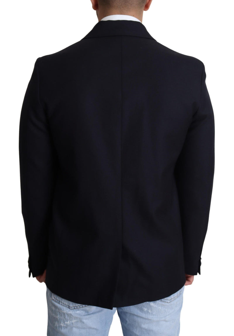 Cappotto giacca monopetto Dolce & Gabbana in lana blu scuro
