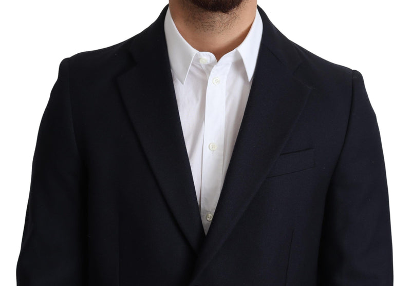 Cappotto giacca monopetto Dolce & Gabbana in lana blu scuro