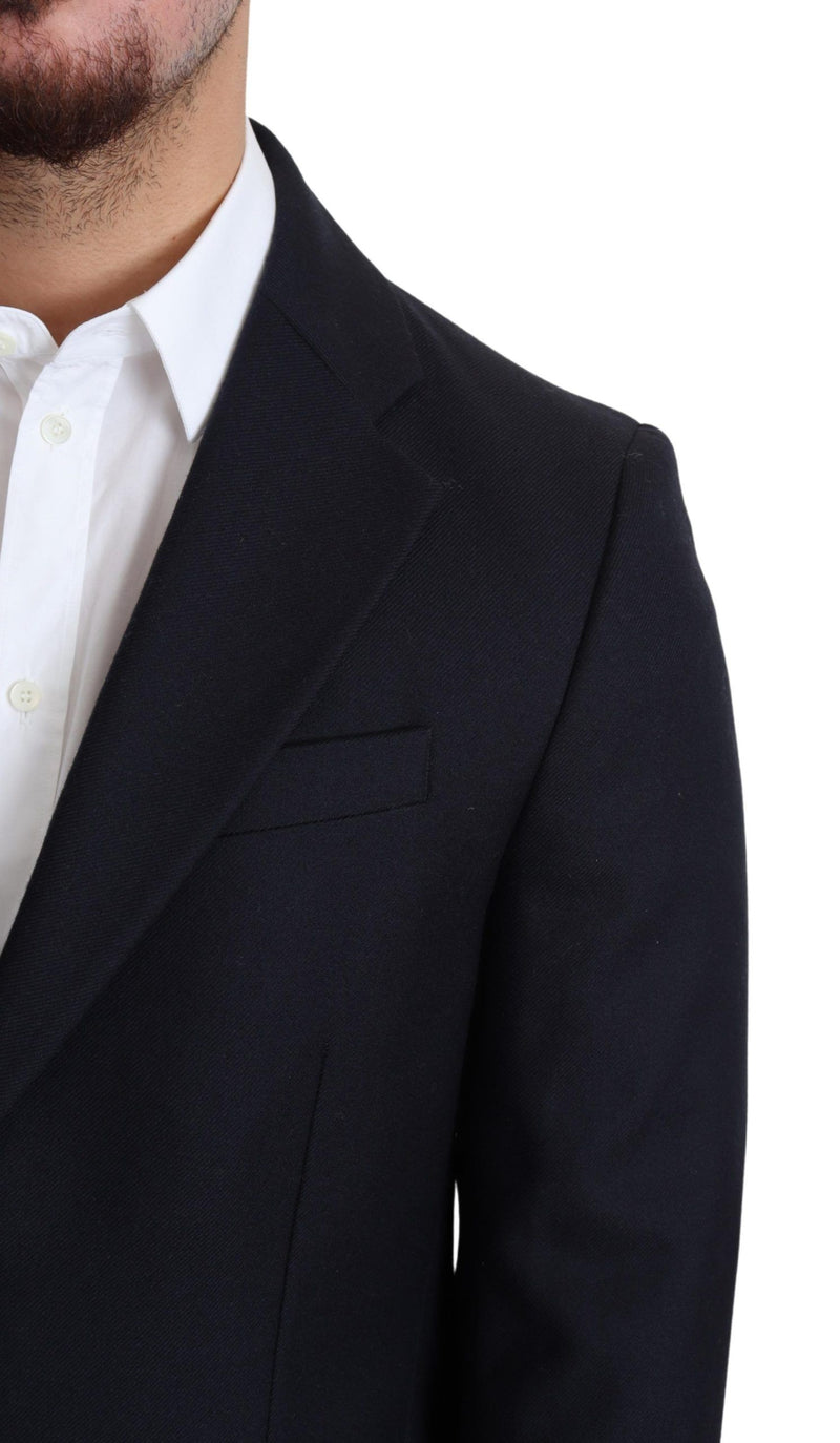 Cappotto giacca monopetto Dolce & Gabbana in lana blu scuro
