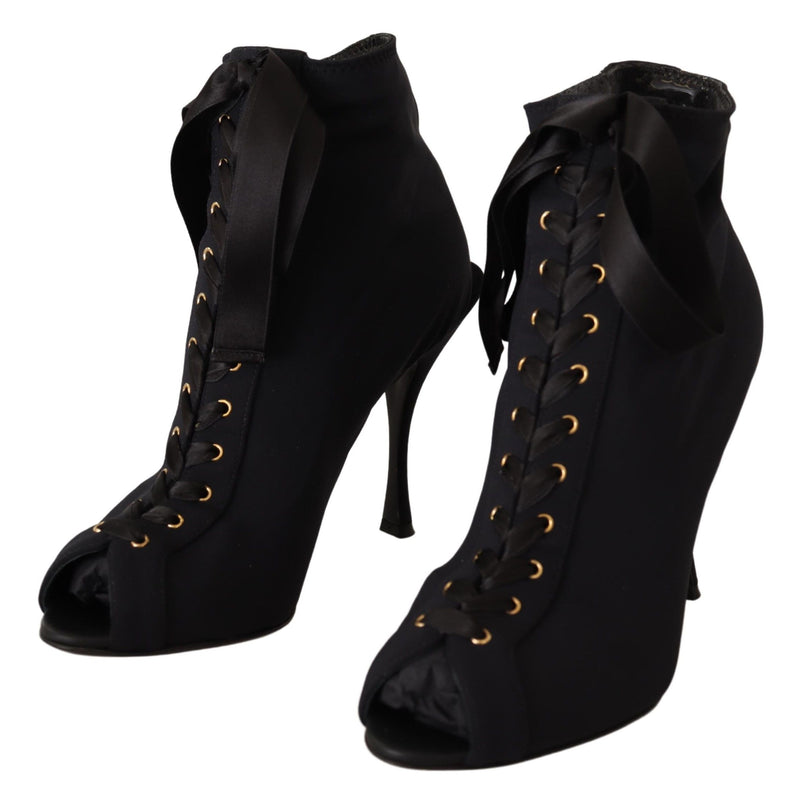 Botines cortos negros elásticos de Dolce & Gabbana