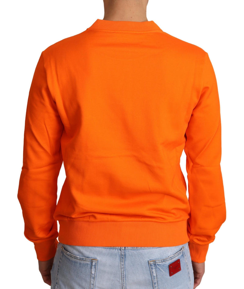 Pull Dolce & Gabbana orange en coton à motif César