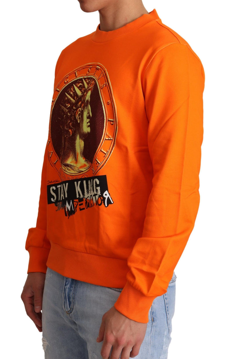 Pull Dolce & Gabbana orange en coton à motif César