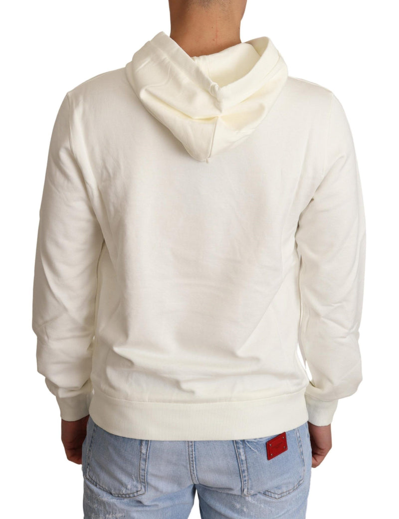 Jersey blanco con capucha de algodón con César Rey de Dolce & Gabbana