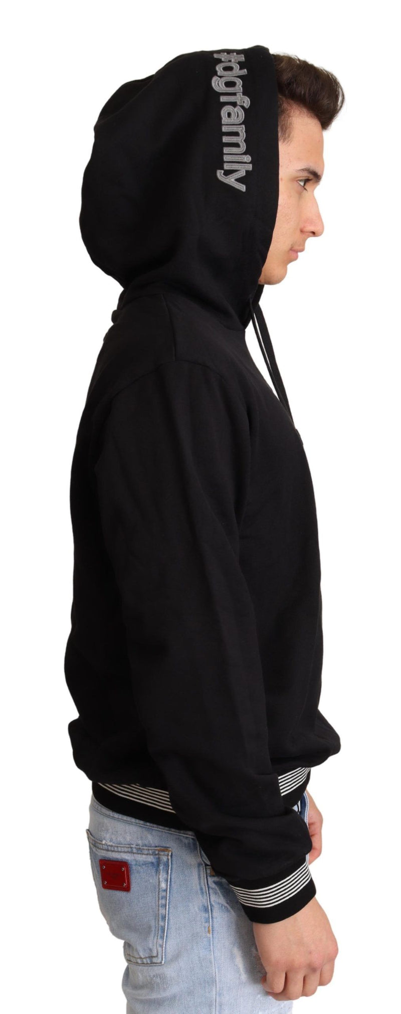 Pull à capuche Dolce & Gabbana noir en coton #dgfamily