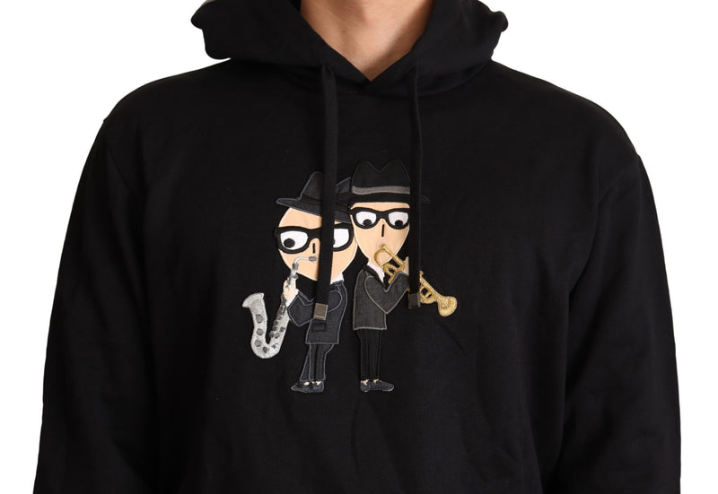 Pull à capuche Dolce & Gabbana noir en coton #dgfamily