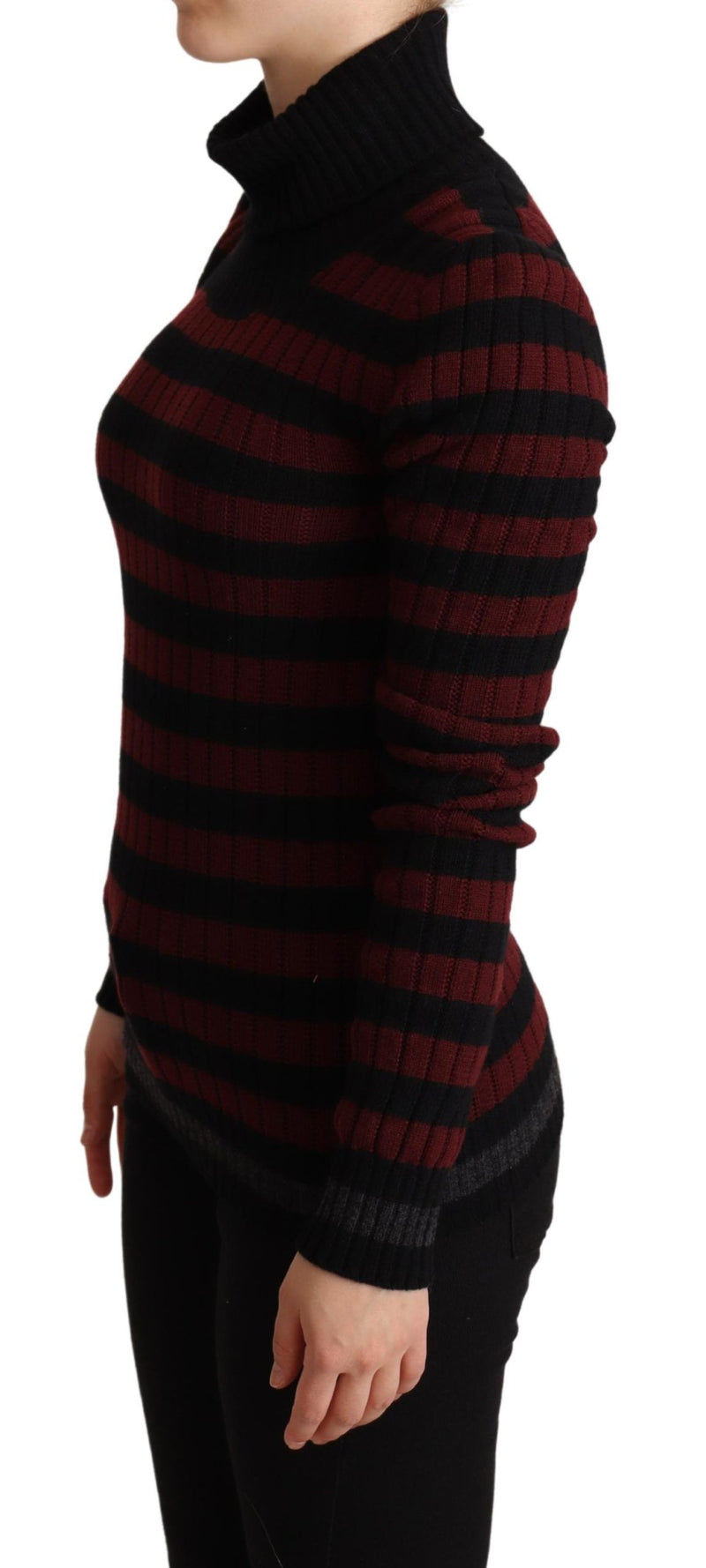 Pullover in lana nera a righe rosse Dolce & Gabbana