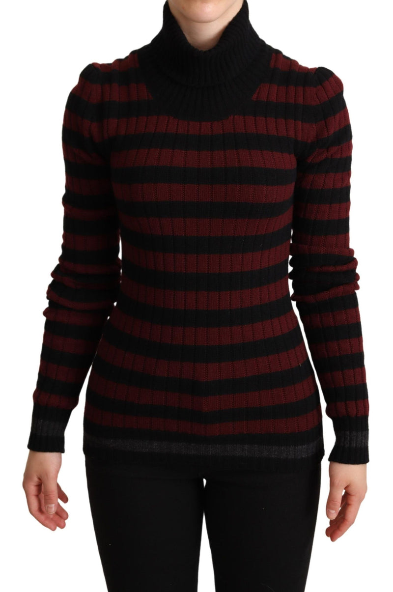 Pullover in lana nera a righe rosse Dolce & Gabbana