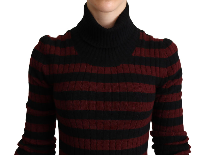 Pullover in lana nera a righe rosse Dolce & Gabbana