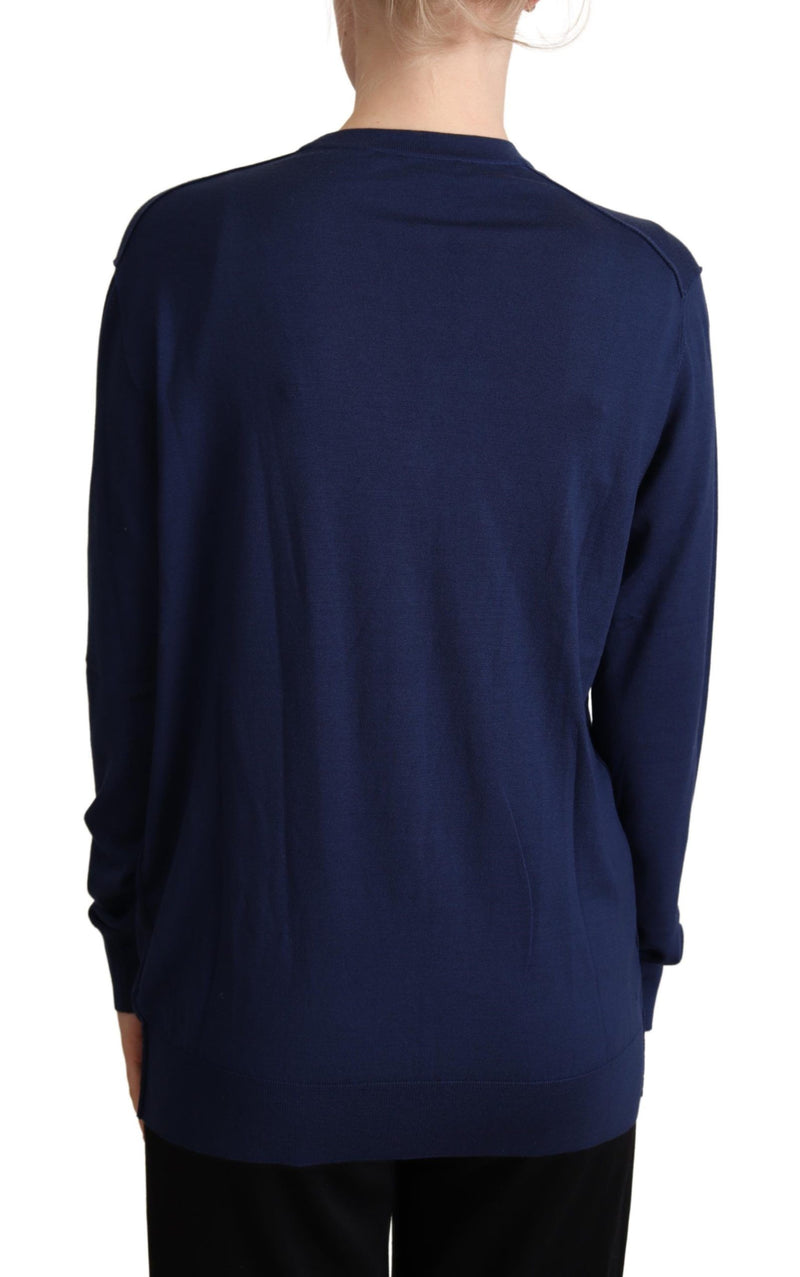 Cardigan blu in lana vergine con bottoni Dolce & Gabbana