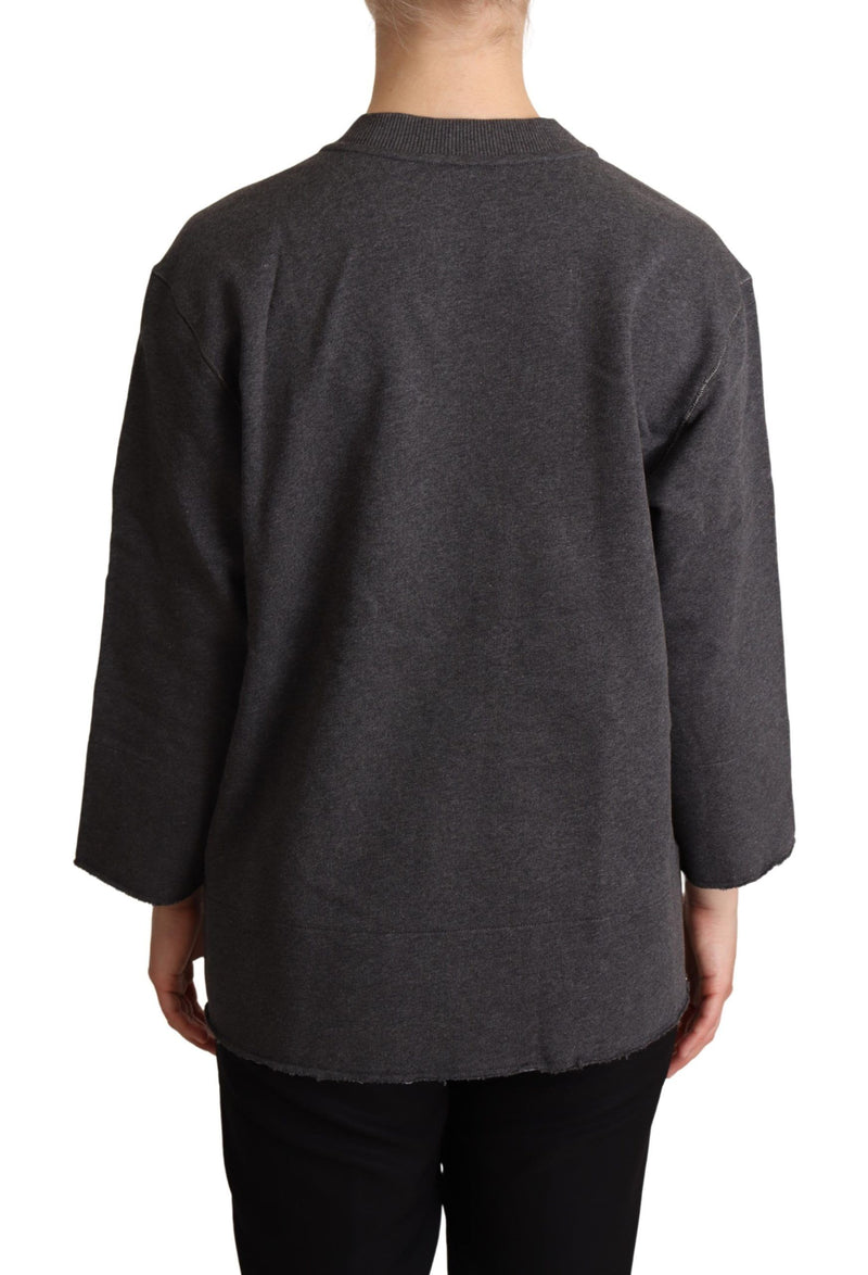 Pullover da donna grigio con ricami Dolce & Gabbana