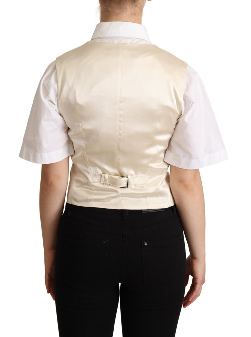 Colete sem mangas de seda bege Dolce & Gabbana