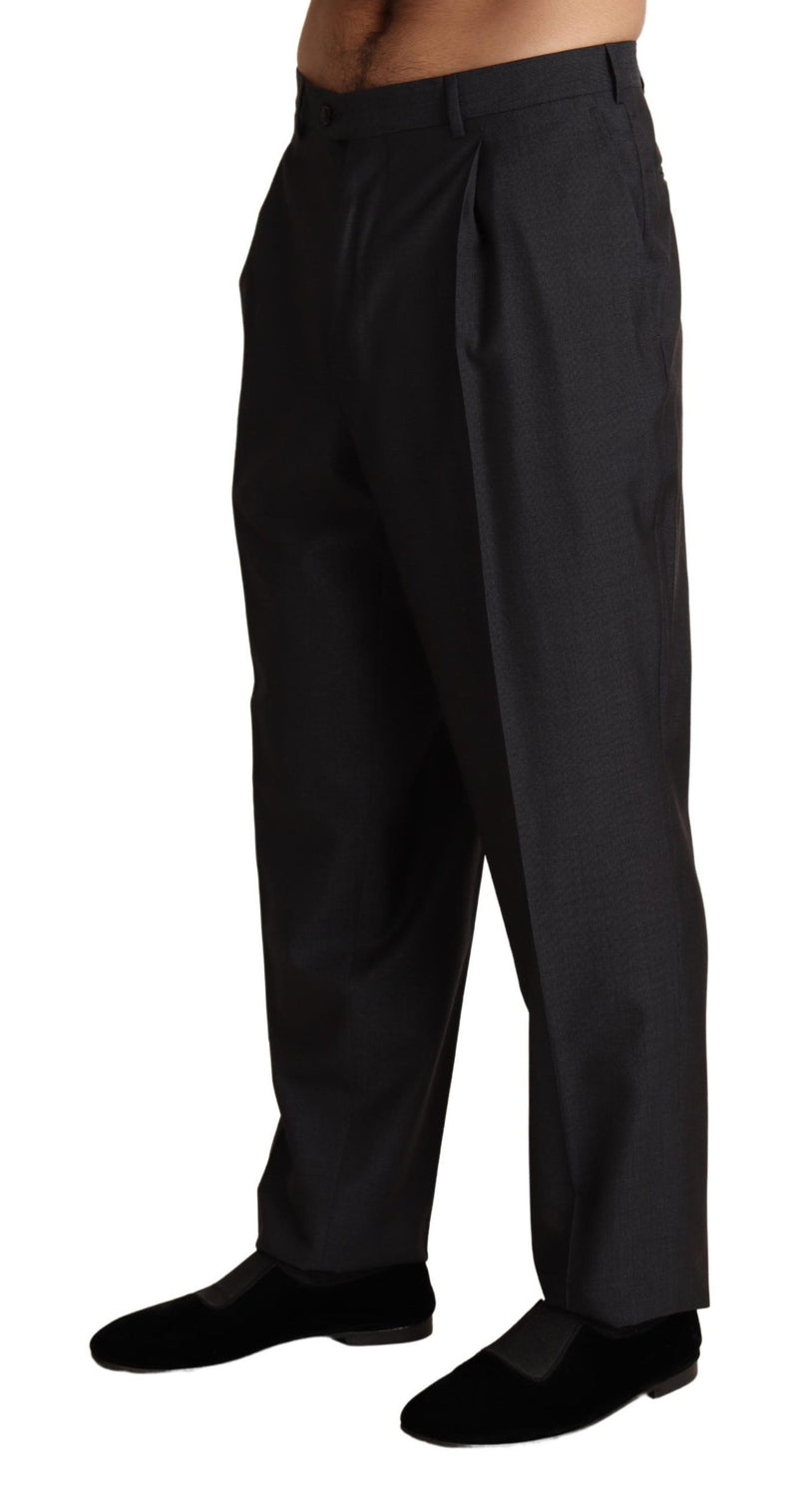Pantalones de vestir de mezcla de lana gris Dolce & Gabbana