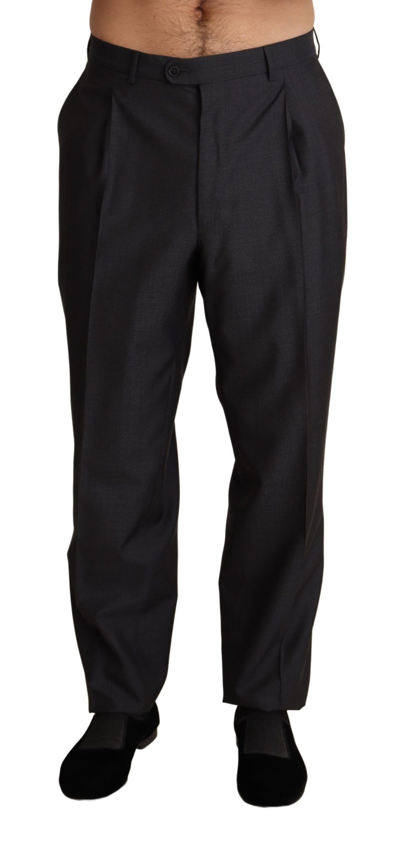 Pantalones de vestir de mezcla de lana gris Dolce & Gabbana