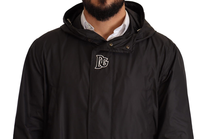 Trench nero con cappuccio da uomo Dolce & Gabbana