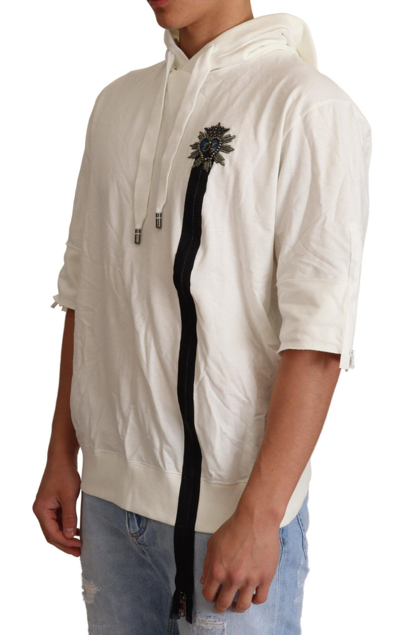 Pull blanc à capuche édition limitée Dolce & Gabbana