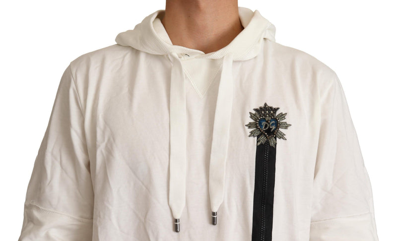 Pull blanc à capuche édition limitée Dolce & Gabbana