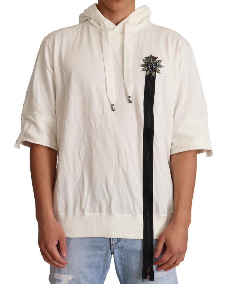 Pull blanc à capuche édition limitée Dolce & Gabbana
