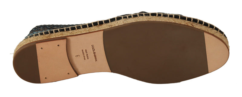 Espadrilles à enfiler en toile Buffalo bleu gris Dolce & Gabbana