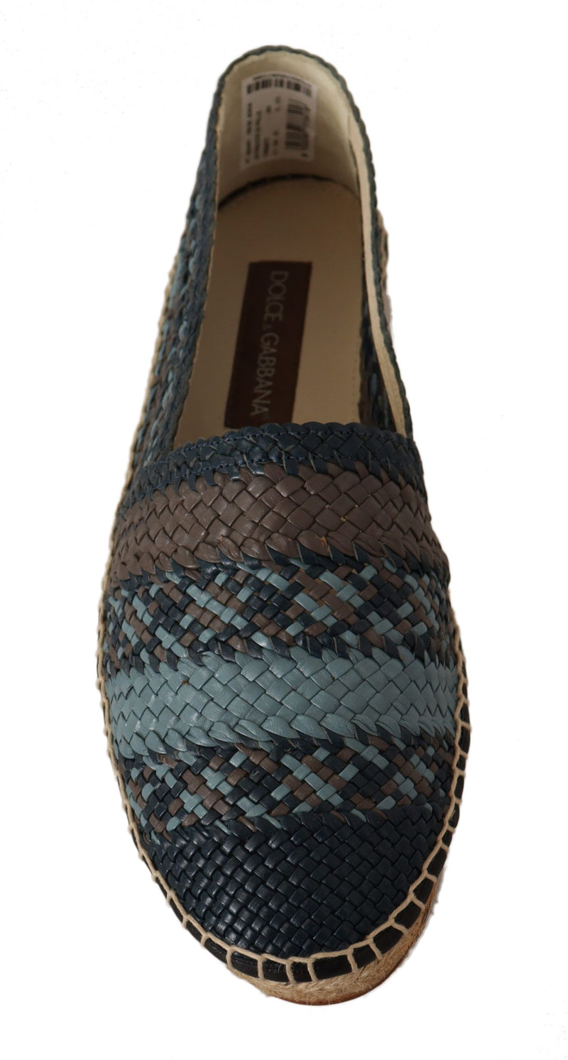 Espadrilles à enfiler en toile Buffalo bleu gris Dolce & Gabbana