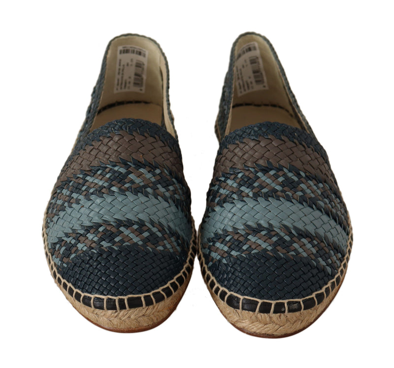 Espadrilles à enfiler en toile Buffalo bleu gris Dolce & Gabbana