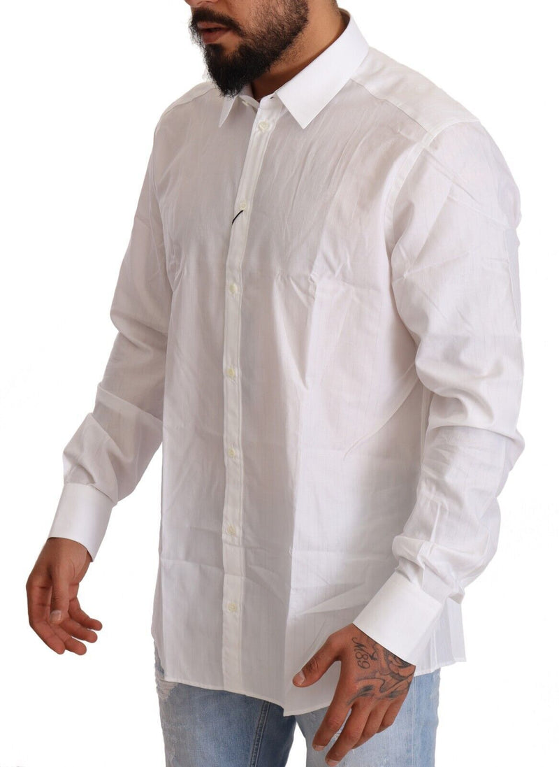 Camisa MARTINI blanca de algodón de corte ajustado para hombre Dolce & Gabbana