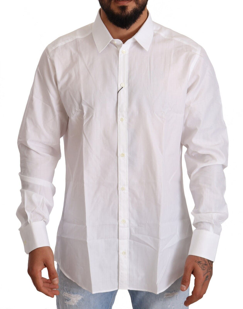 Camisa MARTINI blanca de algodón de corte ajustado para hombre Dolce & Gabbana