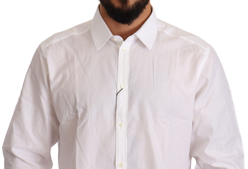 Camisa MARTINI blanca de algodón de corte ajustado para hombre Dolce & Gabbana