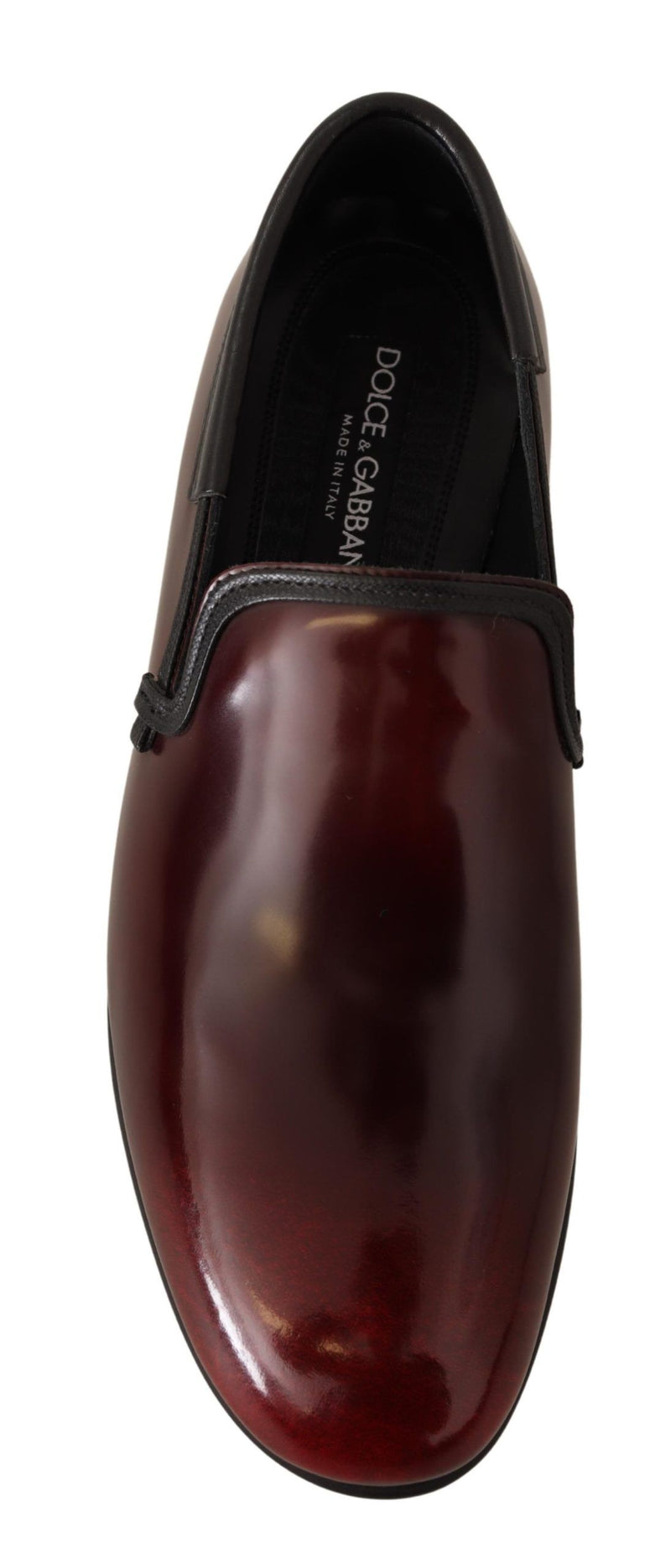 Sapatos sociais tipo loafer de couro envernizado bordô Dolce & Gabbana