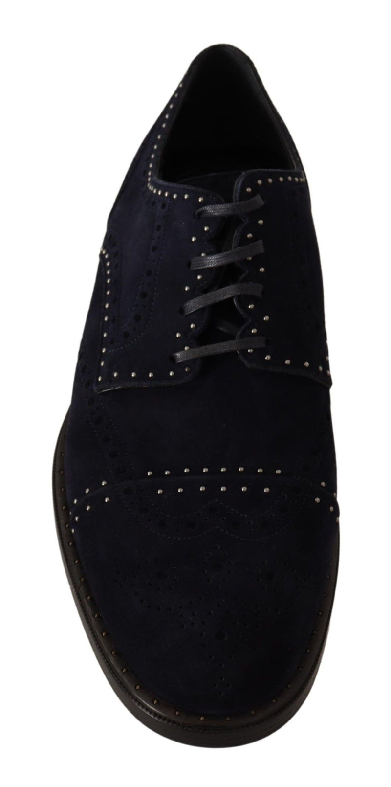 Zapatos Derby de ante azul con tachuelas de Dolce & Gabbana