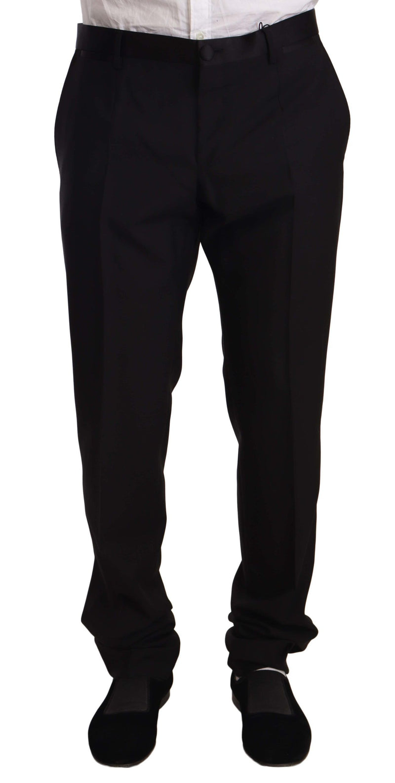 Pantaloni da smoking eleganti in lana nera Dolce & Gabbana