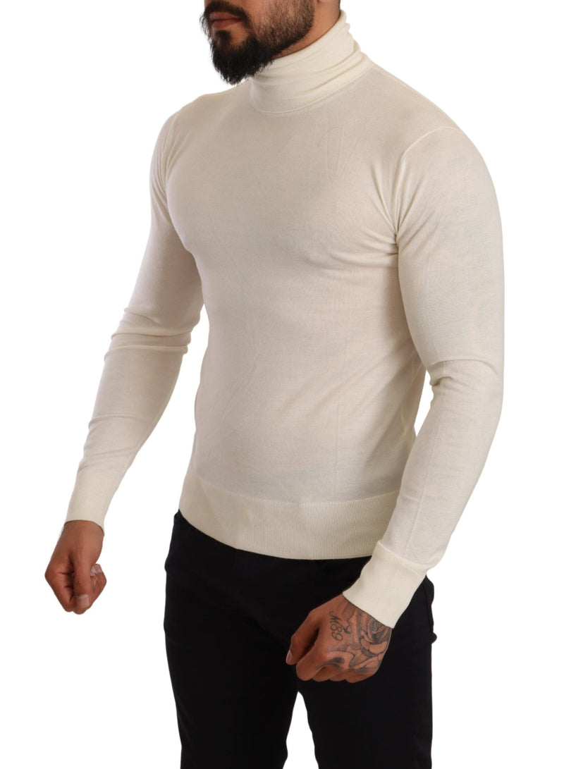 Maglione dolcevita in cashmere color crema Dolce & Gabbana