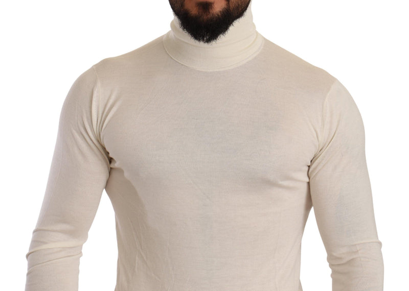 Maglione dolcevita in cashmere color crema Dolce & Gabbana