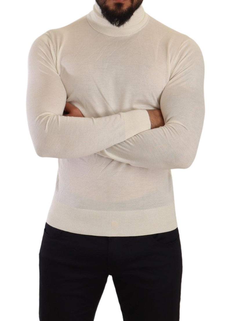 Maglione dolcevita in cashmere color crema Dolce & Gabbana