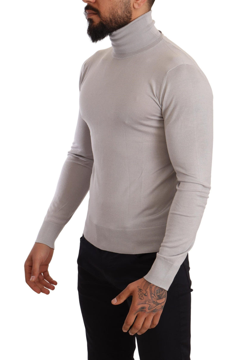 Maglione dolcevita in cashmere grigio Dolce & Gabbana
