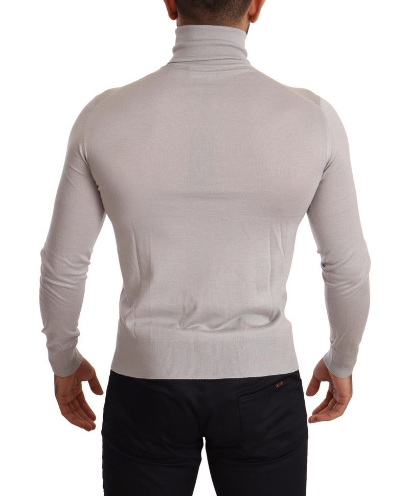 Maglione dolcevita in cashmere grigio Dolce & Gabbana