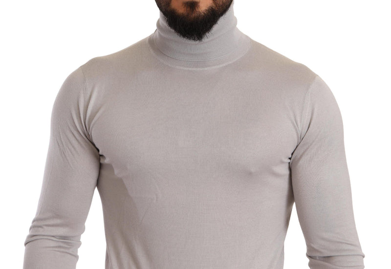 Maglione dolcevita in cashmere grigio Dolce & Gabbana