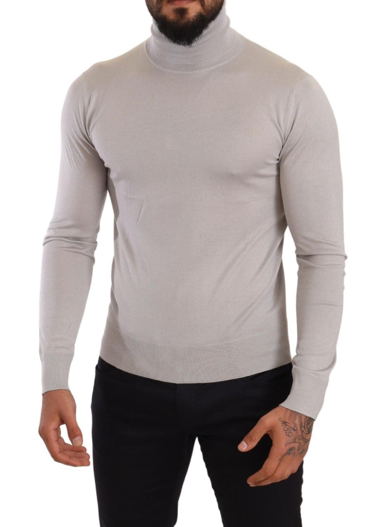 Maglione dolcevita in cashmere grigio Dolce & Gabbana