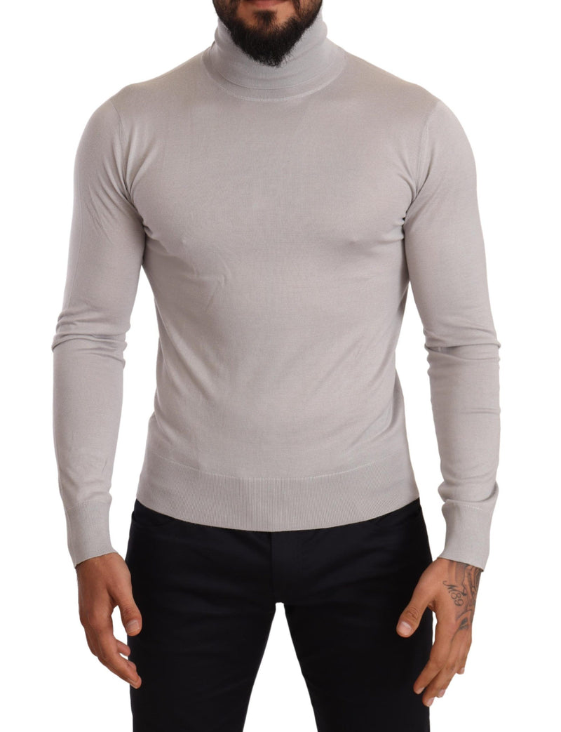 Maglione dolcevita in cashmere grigio Dolce & Gabbana