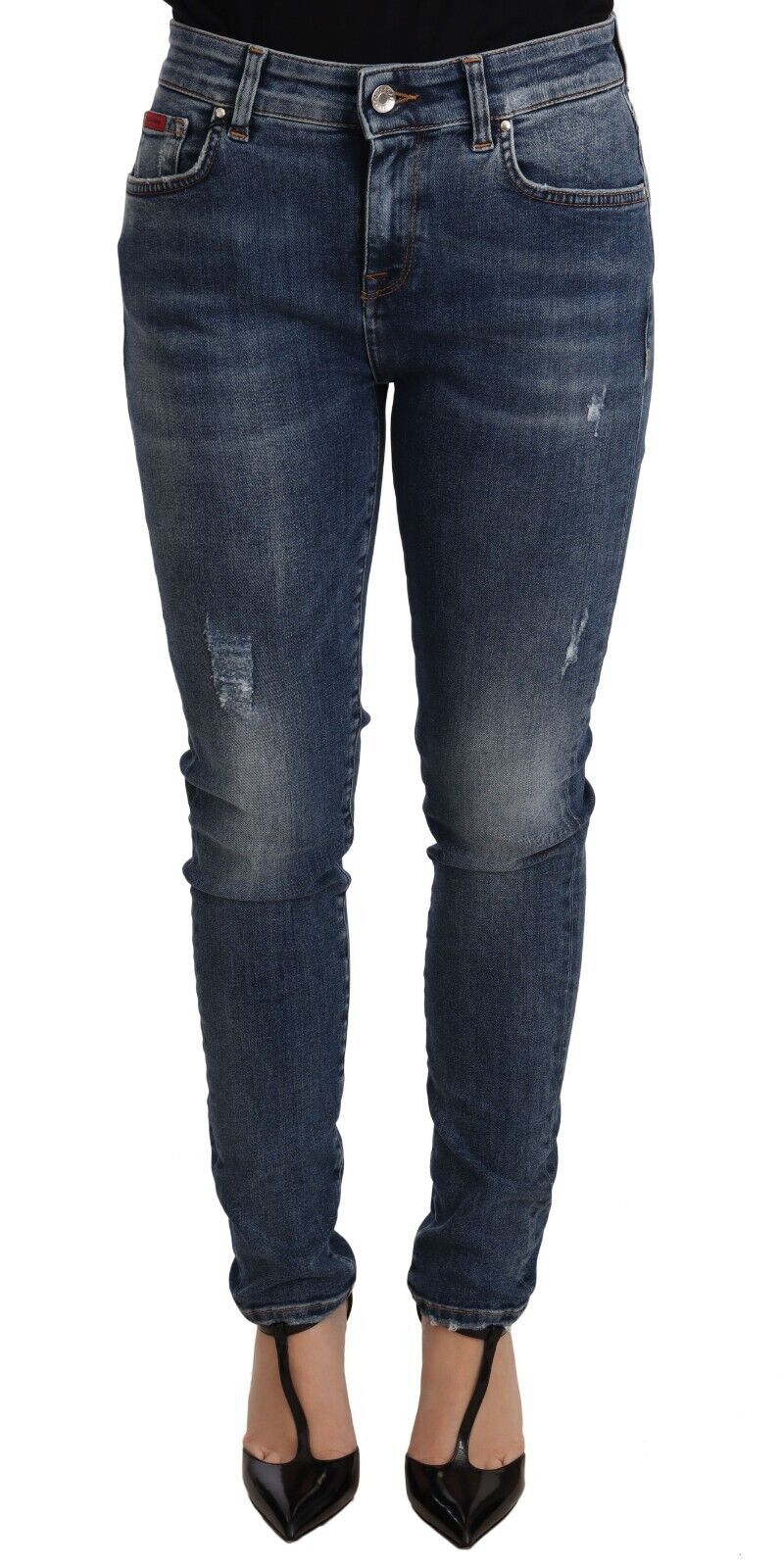 Vaqueros pitillo de denim elástico azul lavado de Dolce & Gabbana