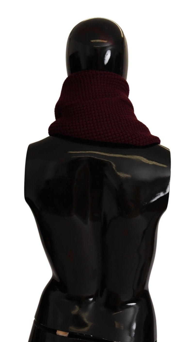 Écharpe châle en maille de cachemire rouge foncé à logo Dolce & Gabbana