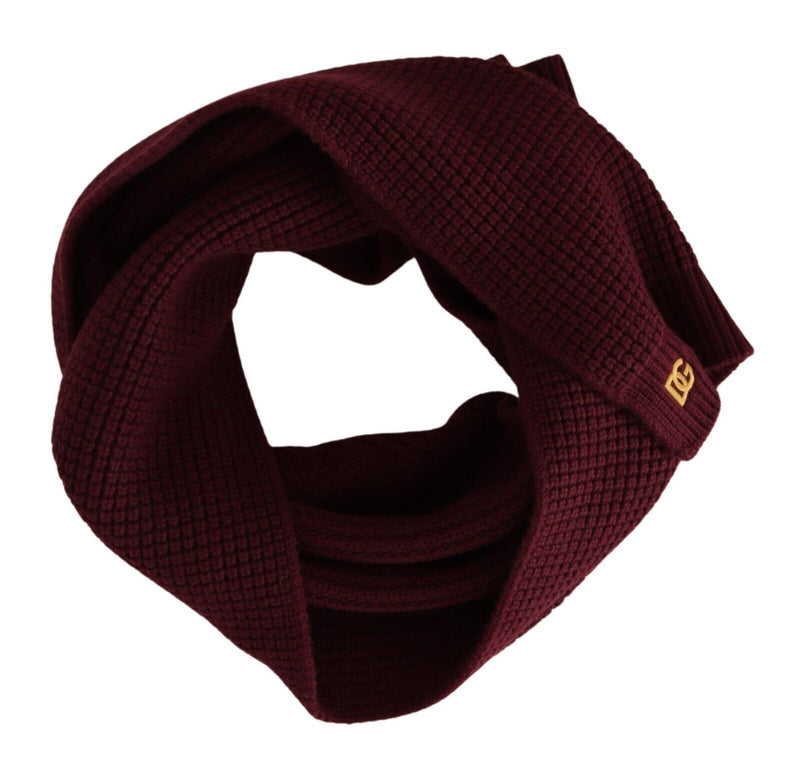 Écharpe châle en maille de cachemire rouge foncé à logo Dolce & Gabbana