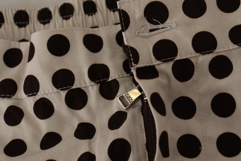 Pantalones cortos de algodón y lino Dolce & Gabbana negros y blancos con lunares
